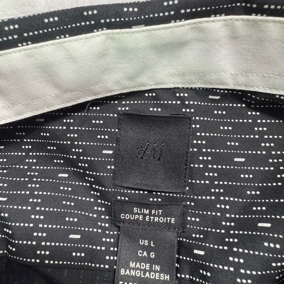 H&M Black and White Patterned Casual Shirt - Picture 4 of 13
